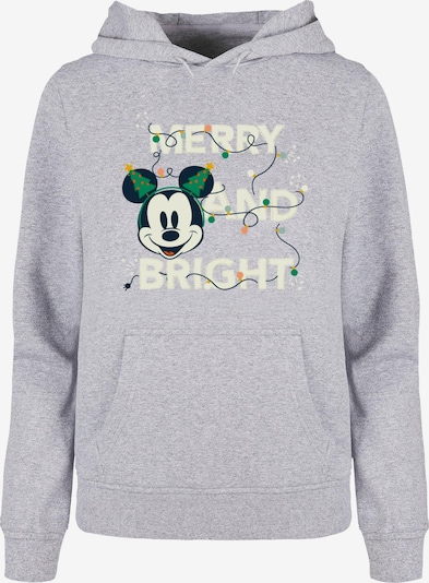 ABSOLUTE CULT Sweatshirt 'Mickey Mouse - Merry And Bright' in Night blue / mottled grey / Emerald / Off white, Item view