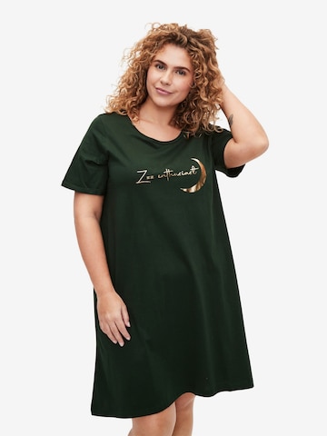 Zizzi - Camiseta de noche 'Mally' en verde: frente