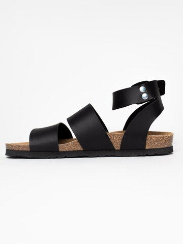 Bayton Sandalen met riem 'Soria' in Zwart