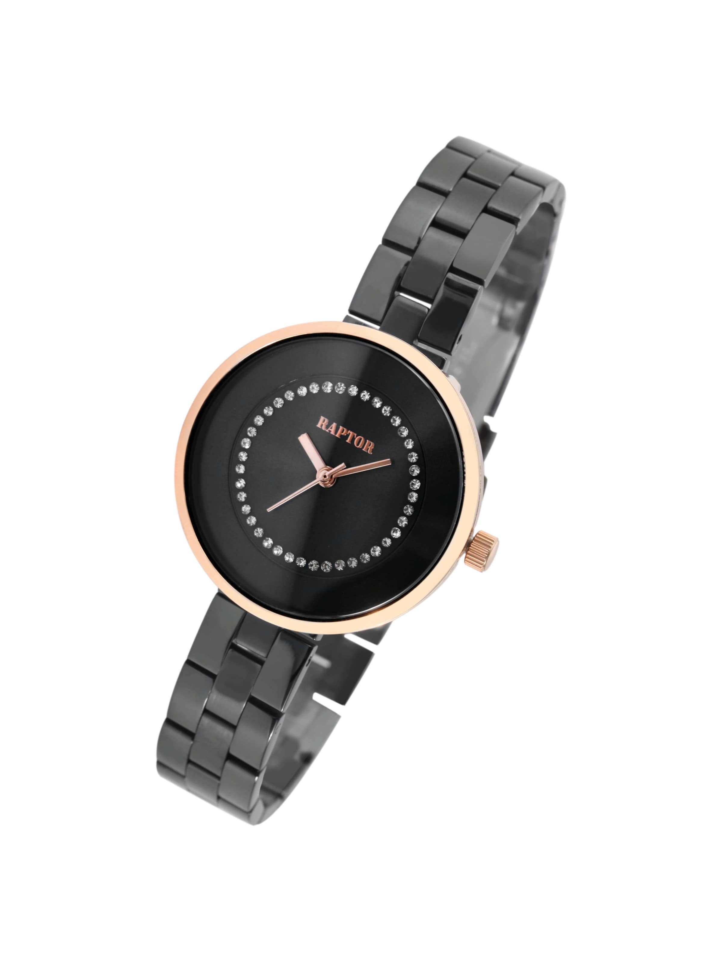 Raptor Analog Watch 'Medina, 3 ATM' in Black: front
