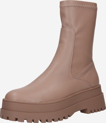 Bottines 'RUSTY' Public Desire en beige : devant