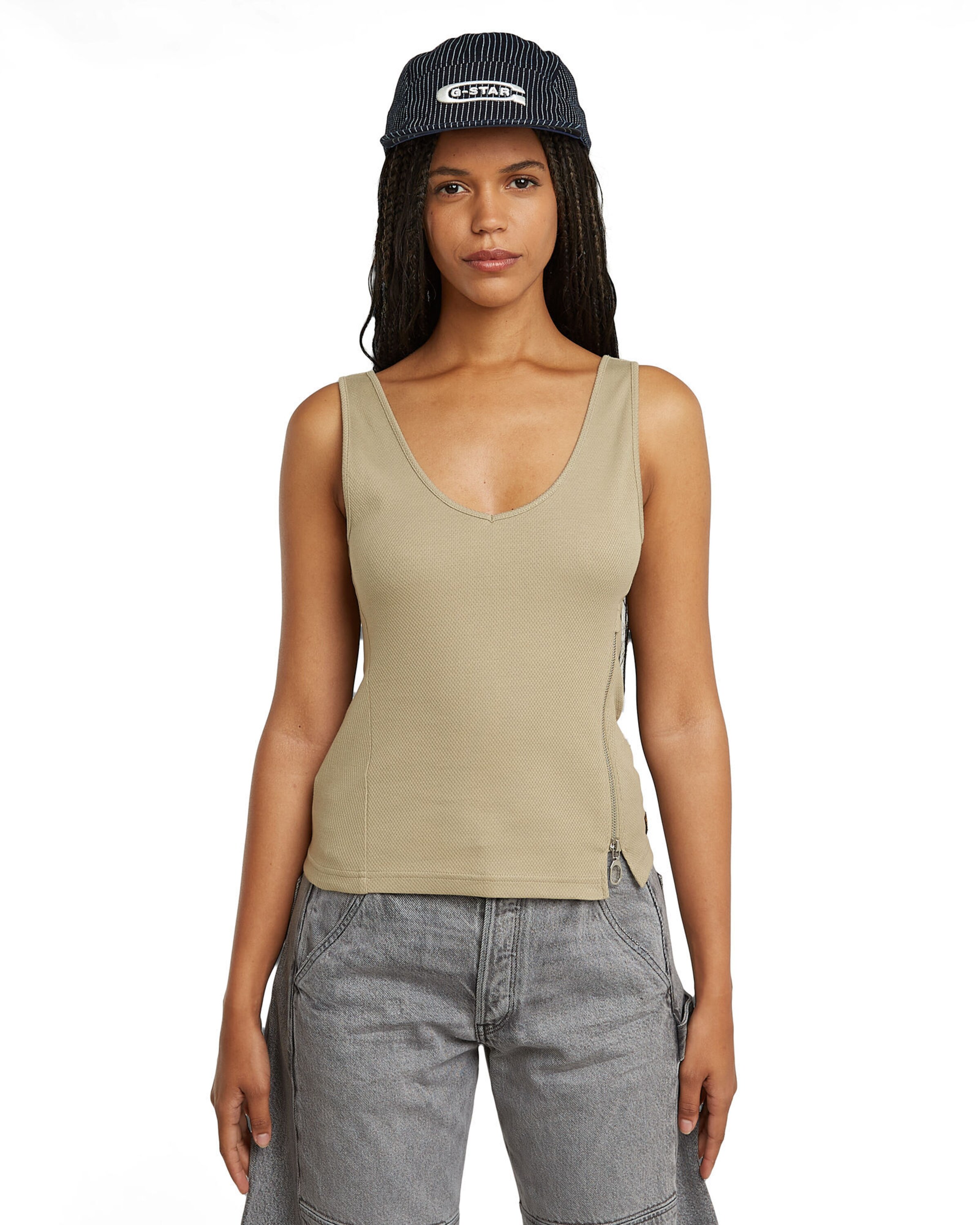 G-STAR Top in Beige: voorkant