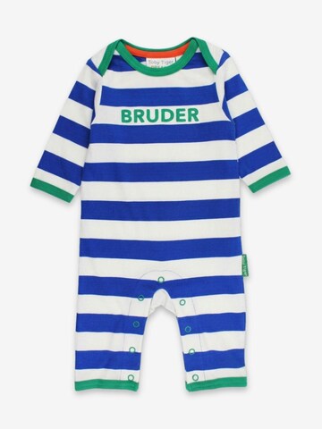 Toby Tiger Romper/Bodysuit 'Bruder-Applikation' in Blue: front
