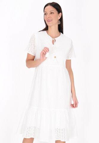 Usha - Vestido en blanco: frente