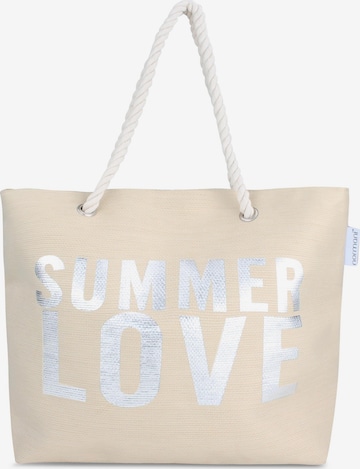 normani Beach Bag in Beige: front