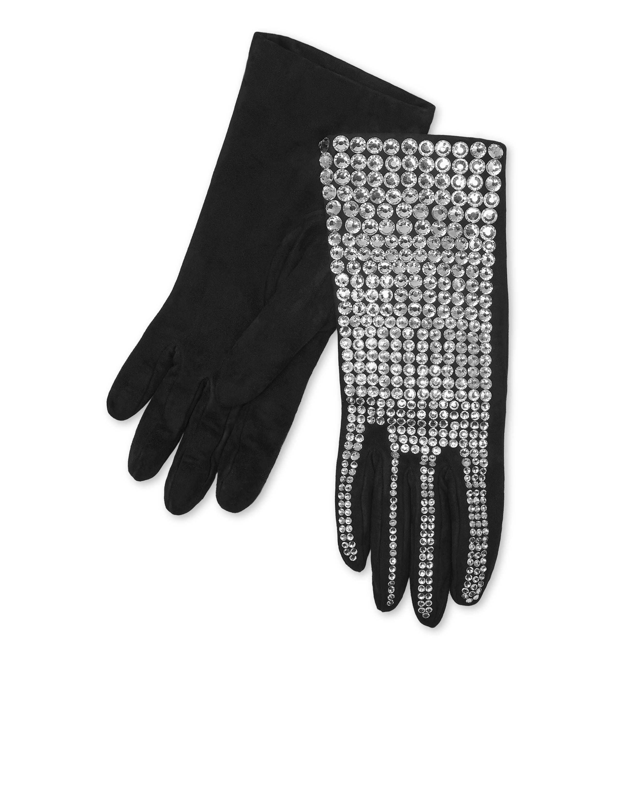 Philipp Plein Full finger gloves in Black: front