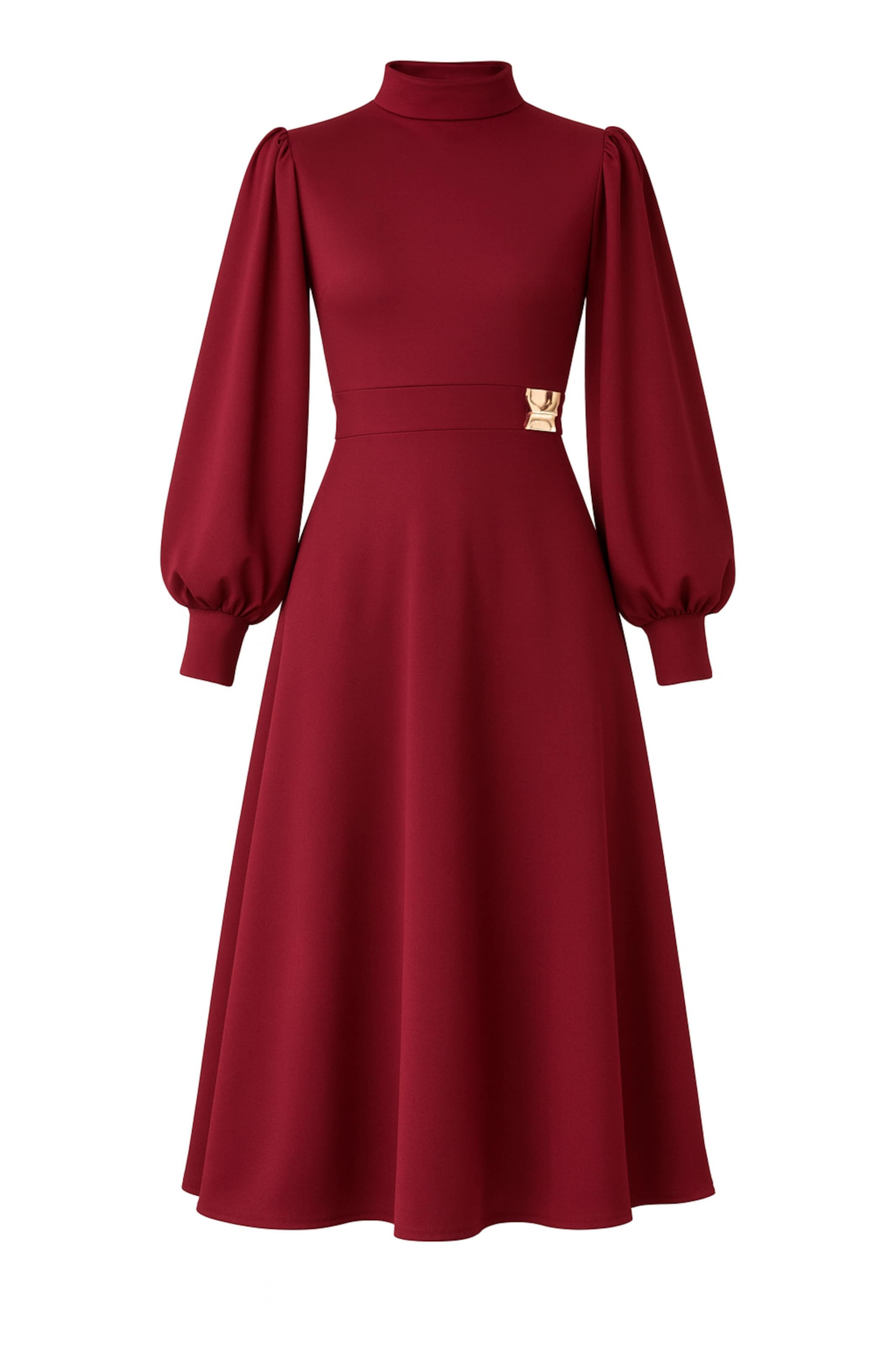 WOMAN VISION Kleid in gold / bordeaux, Produktansicht