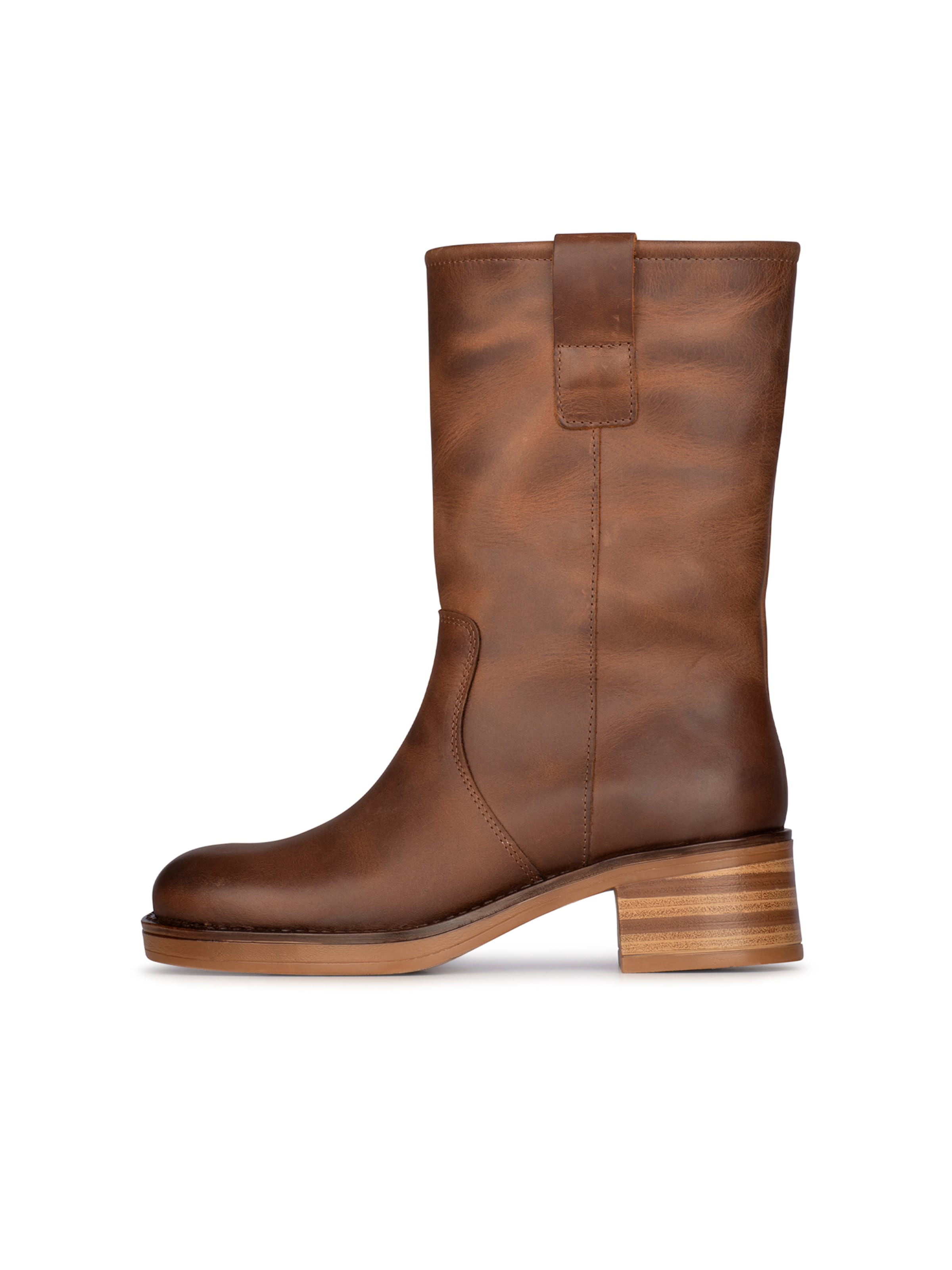 PS Poelman Enkellaarsjes 'Hazel' in Bruin: voorkant