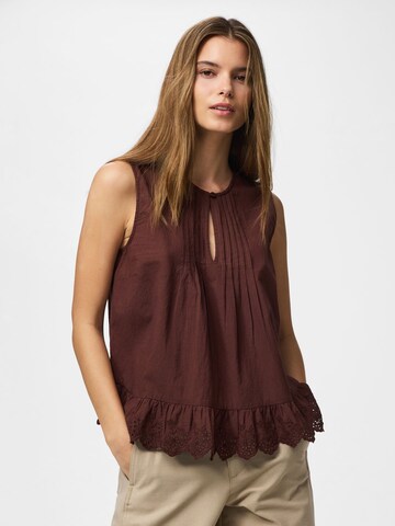 PIECES Bluse 'PCPaige' i brun: forside