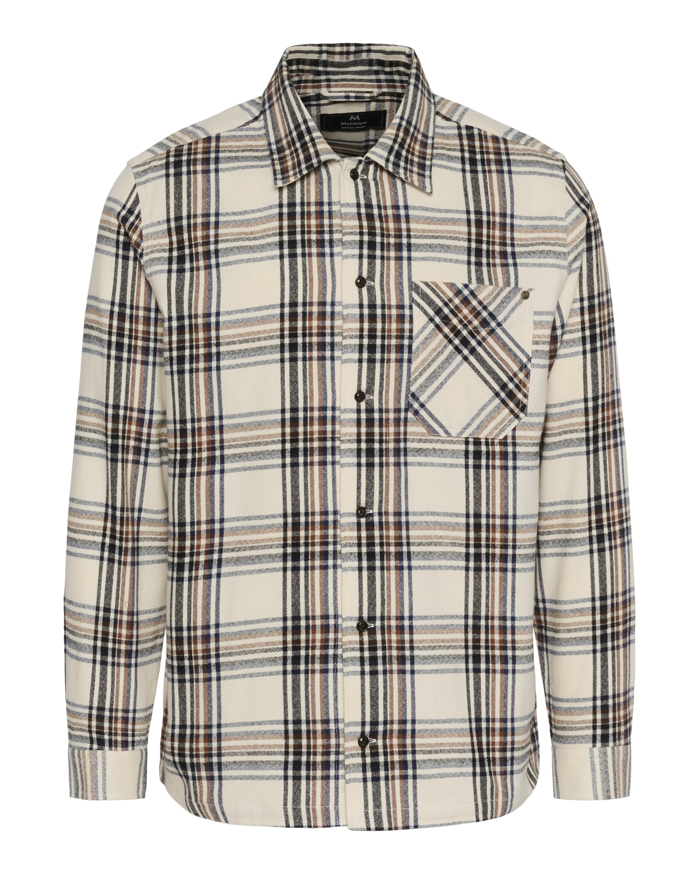Matinique Overhemd 'Pelton' in Beige: voorkant