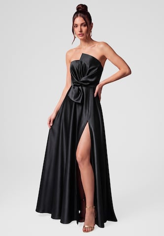 Ombre Evening Dress in Black: front