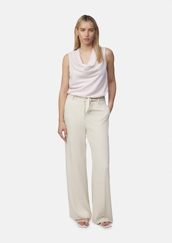 COMMA Wide leg Broek in Beige: voorkant