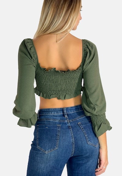 Elara Bluse i oliven, Produktvisning