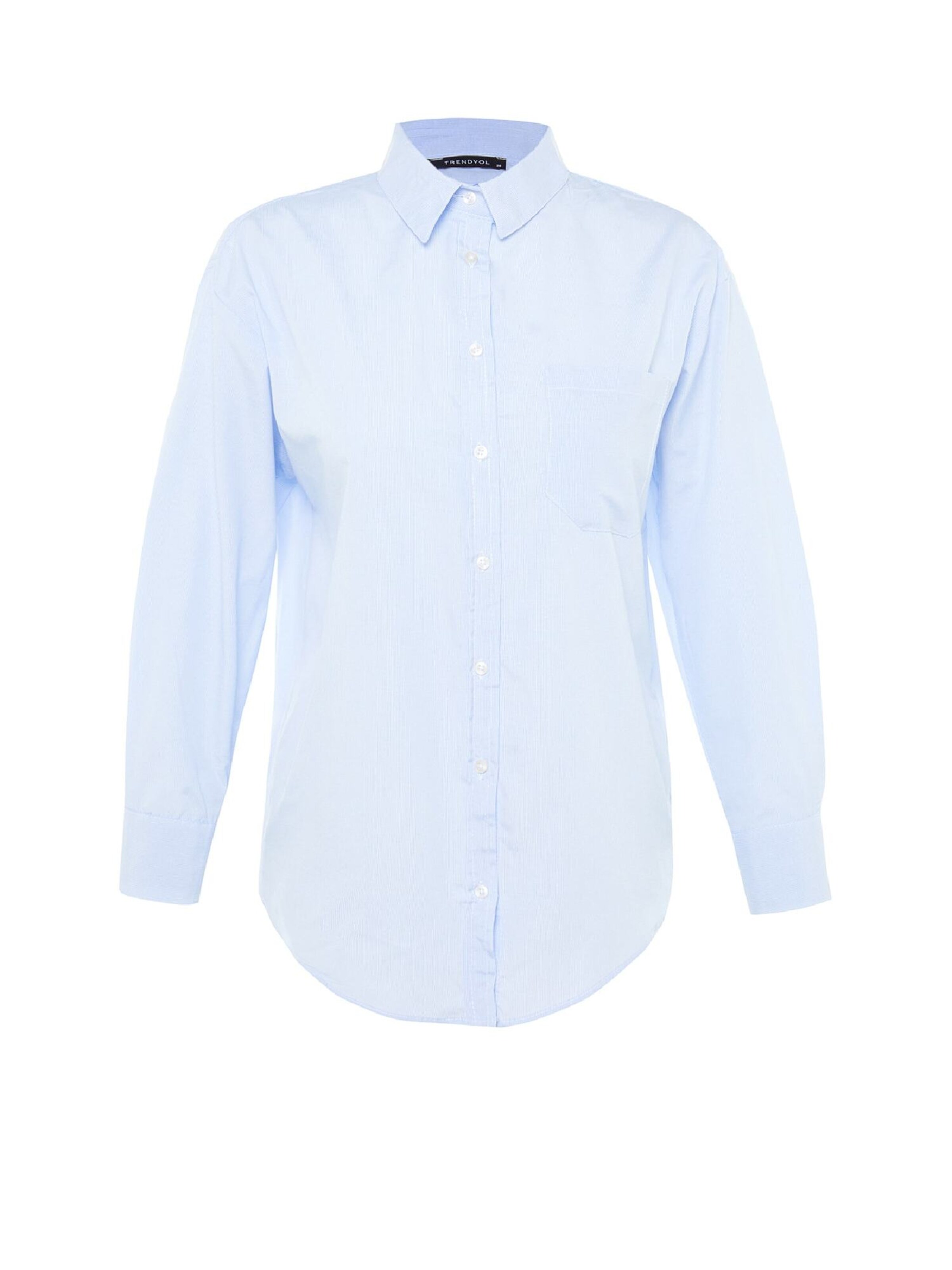 Trendyol Блуза в синьо: отпред