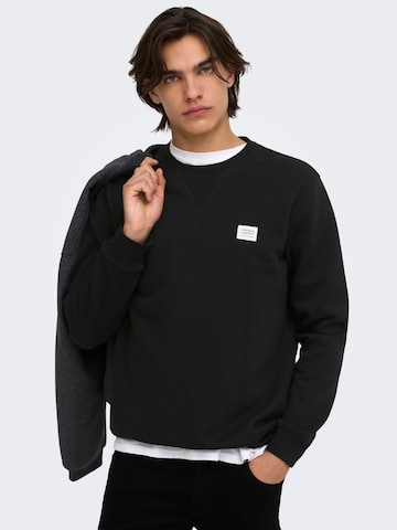 Only & Sons Sweatshirt 'ONSDawson' in Zwart: voorkant
