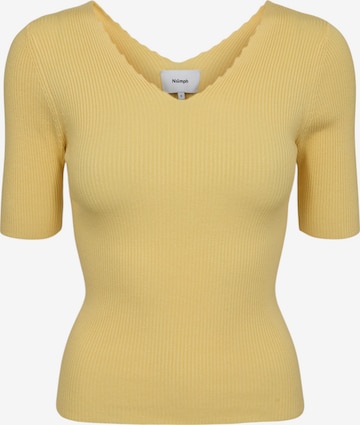 NÜMPH 3/4 Ärmel-Strickpullover 'NUAYELET SS PULLOVER CROPPED' in Gelb: Vorderseite