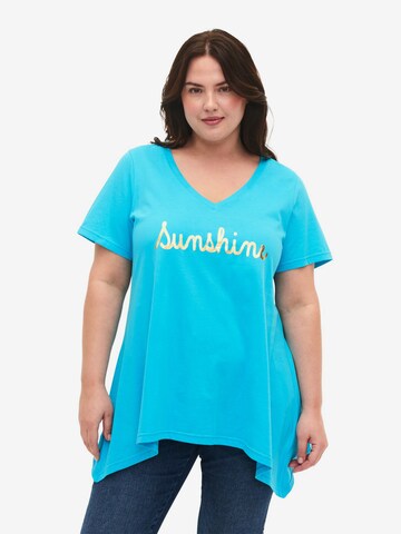 T-shirt 'Anna' Zizzi en bleu : devant