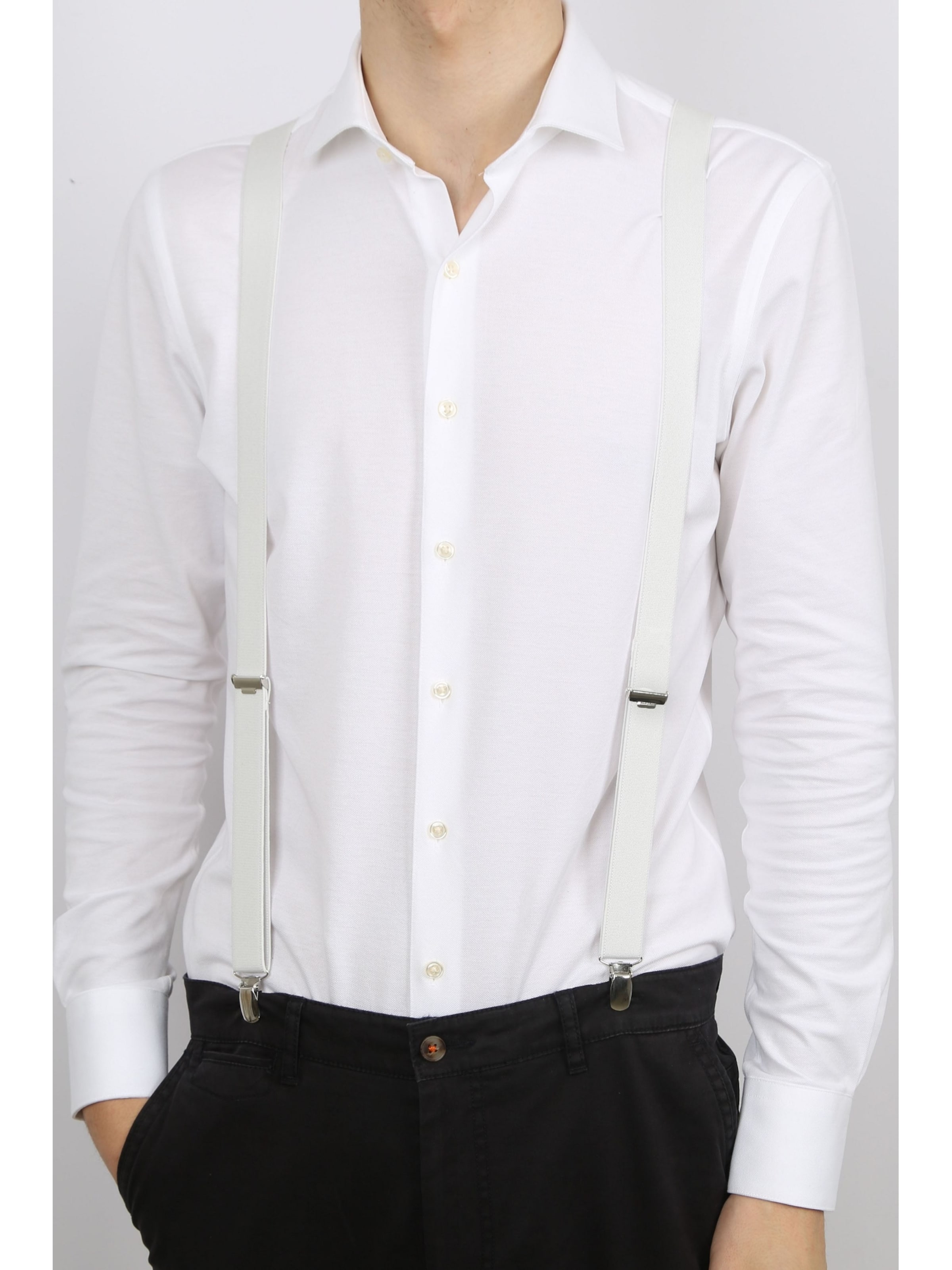 Bretelles de pantalon Profuomo en blanc