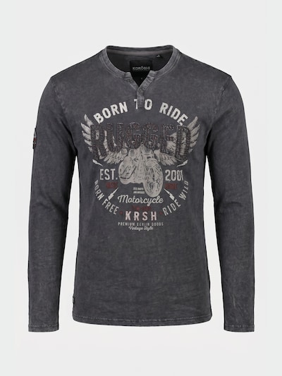 KOROSHI Camisa em XXXL em azul fumado / cinzento / vermelho ferrugem, Vista do artigo