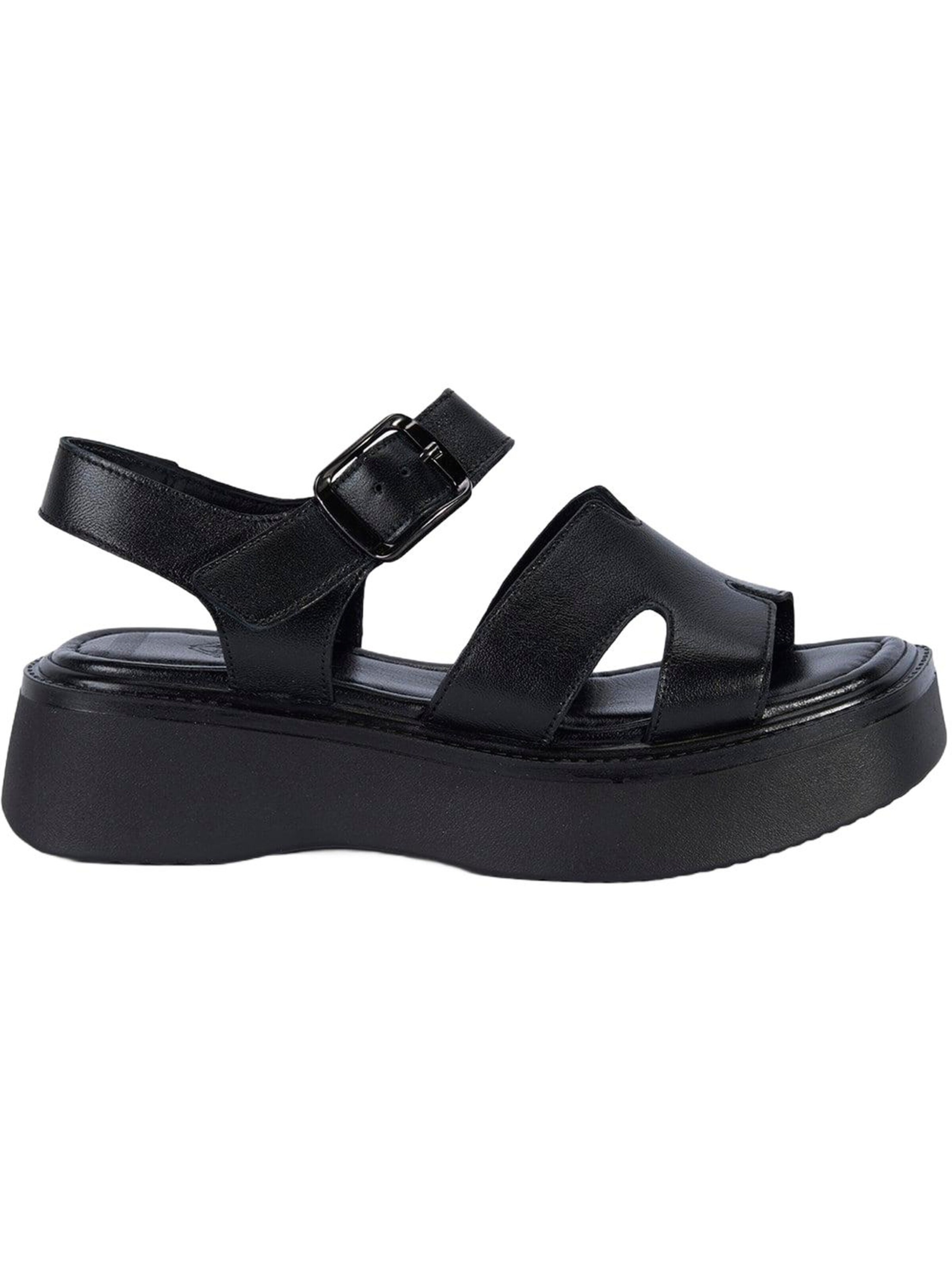 Desa Sandals 'Keilsandalen' in Black