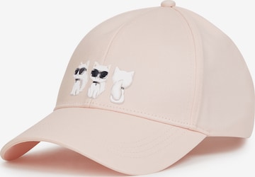 Cappello da baseball 'Ikon Choupette' di Karl Lagerfeld in rosa: frontale