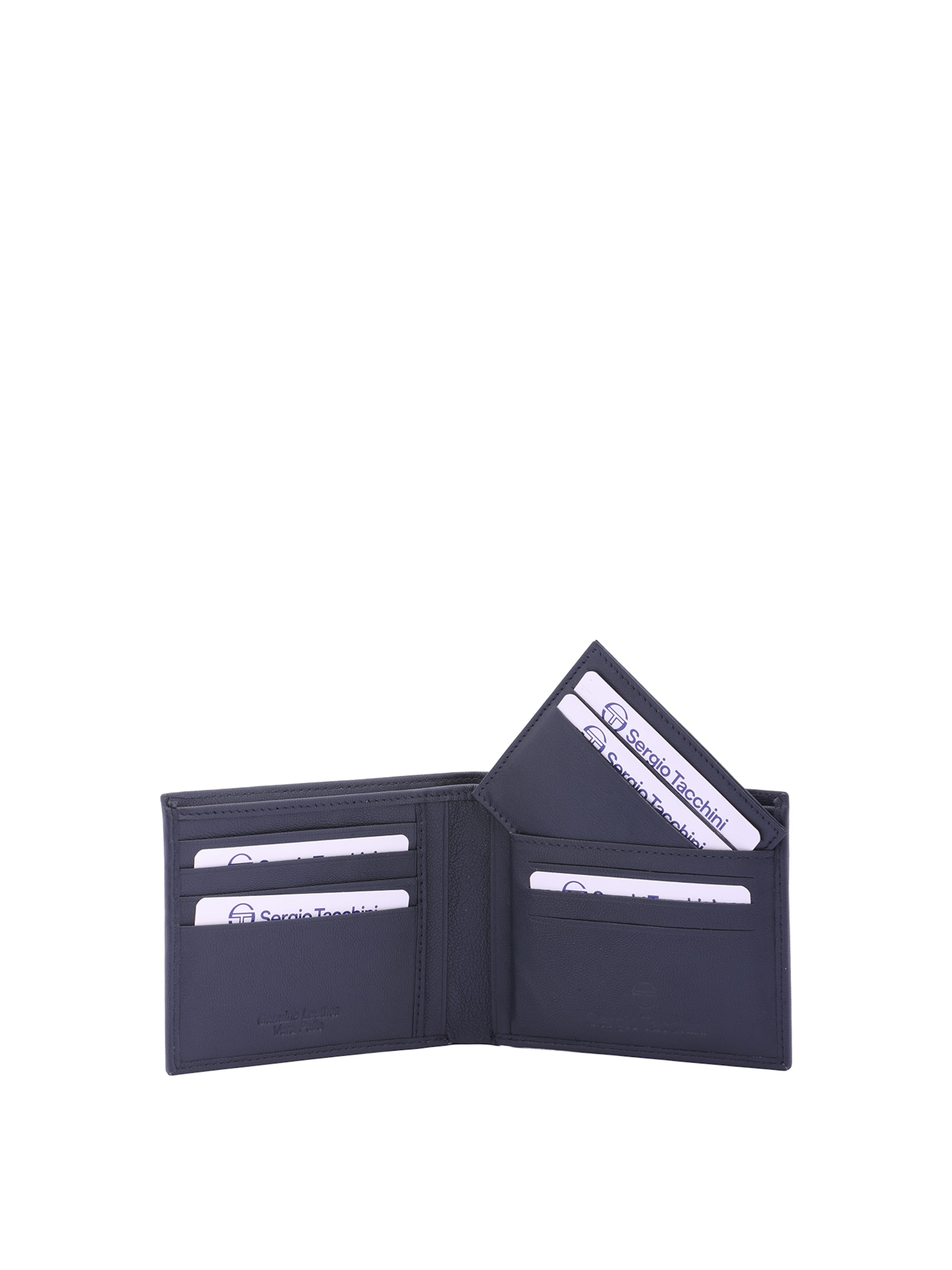 Portamonete 'Portafoglio Uomo Vera Pelle Sergio Tacchini Nero Compatto 10x12,5 cm' di Sergio Tacchini in blu