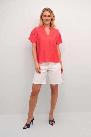 Cream Blouse 'Lori' in Red
