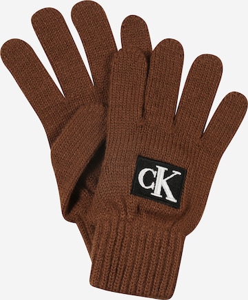 Calvin Klein Jeans Handschoenen in Bruin: voorkant