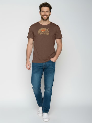 GREENBOMB Shirt ' Spice Peak Circle ' in Brown