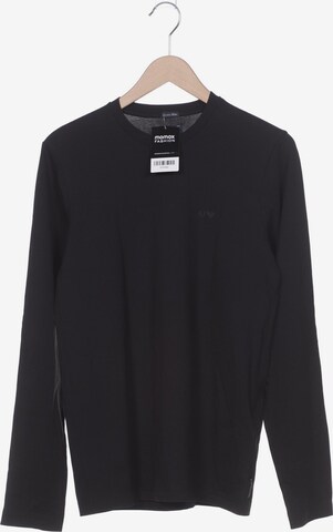 Armani Jeans Langarmshirt XL in Schwarz: predná strana