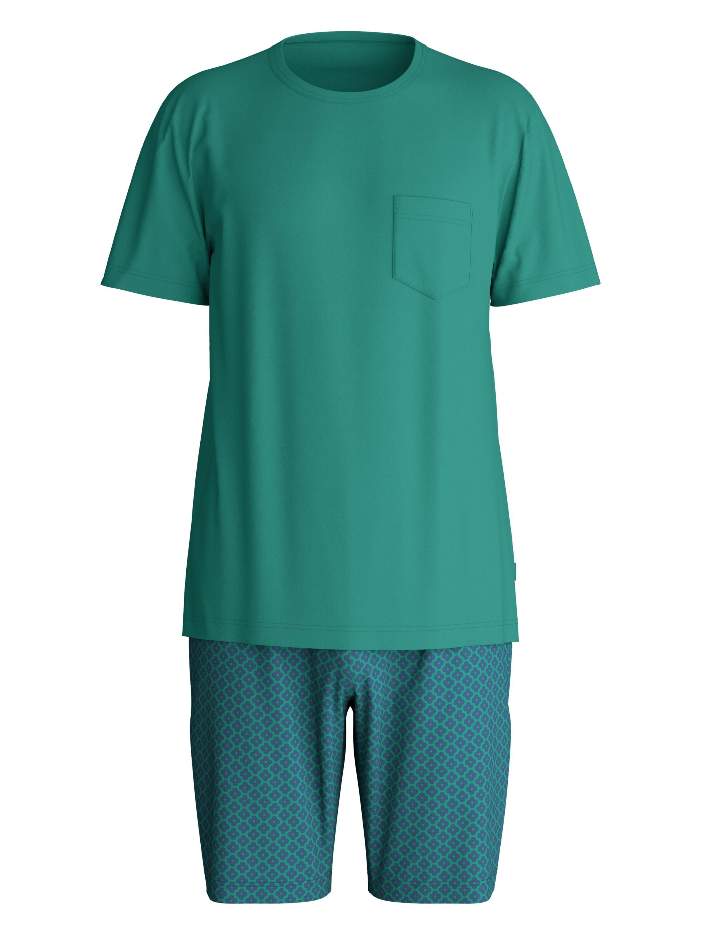 CALIDA Short Pajamas 'Relax Imprint' in Green: front