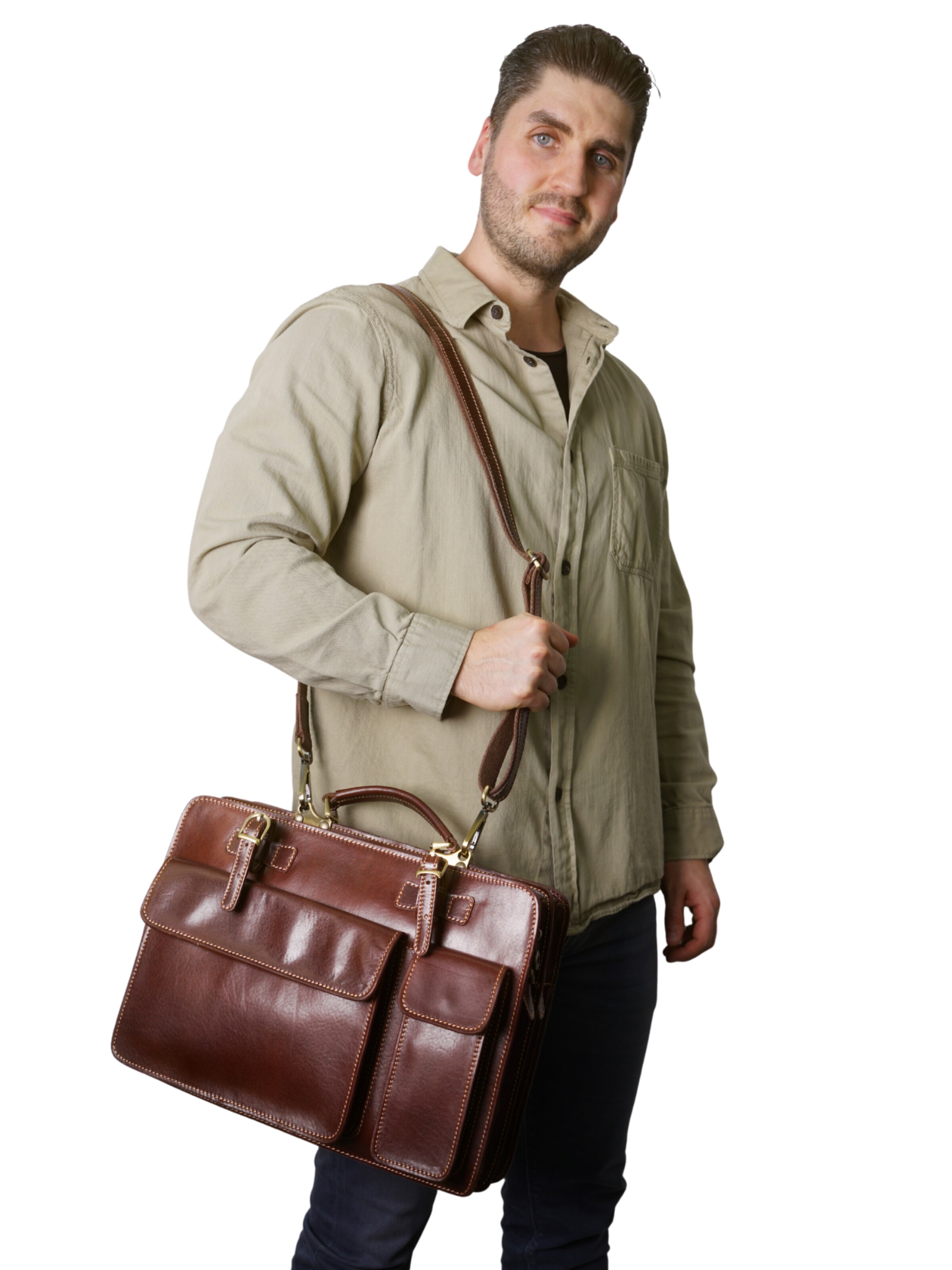 Mallette 'MARCO' lePelou en marron