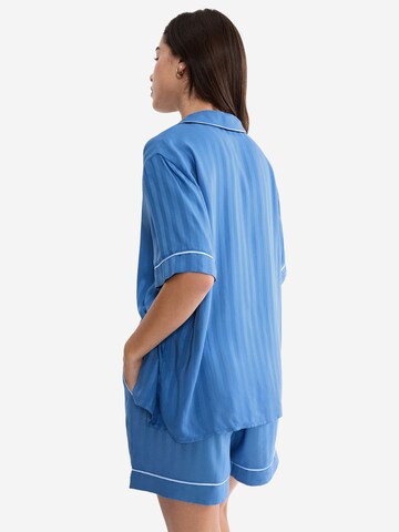 TRIUMPH Pajama shirt ' Red Label Amourette Jacquard ' in Blue