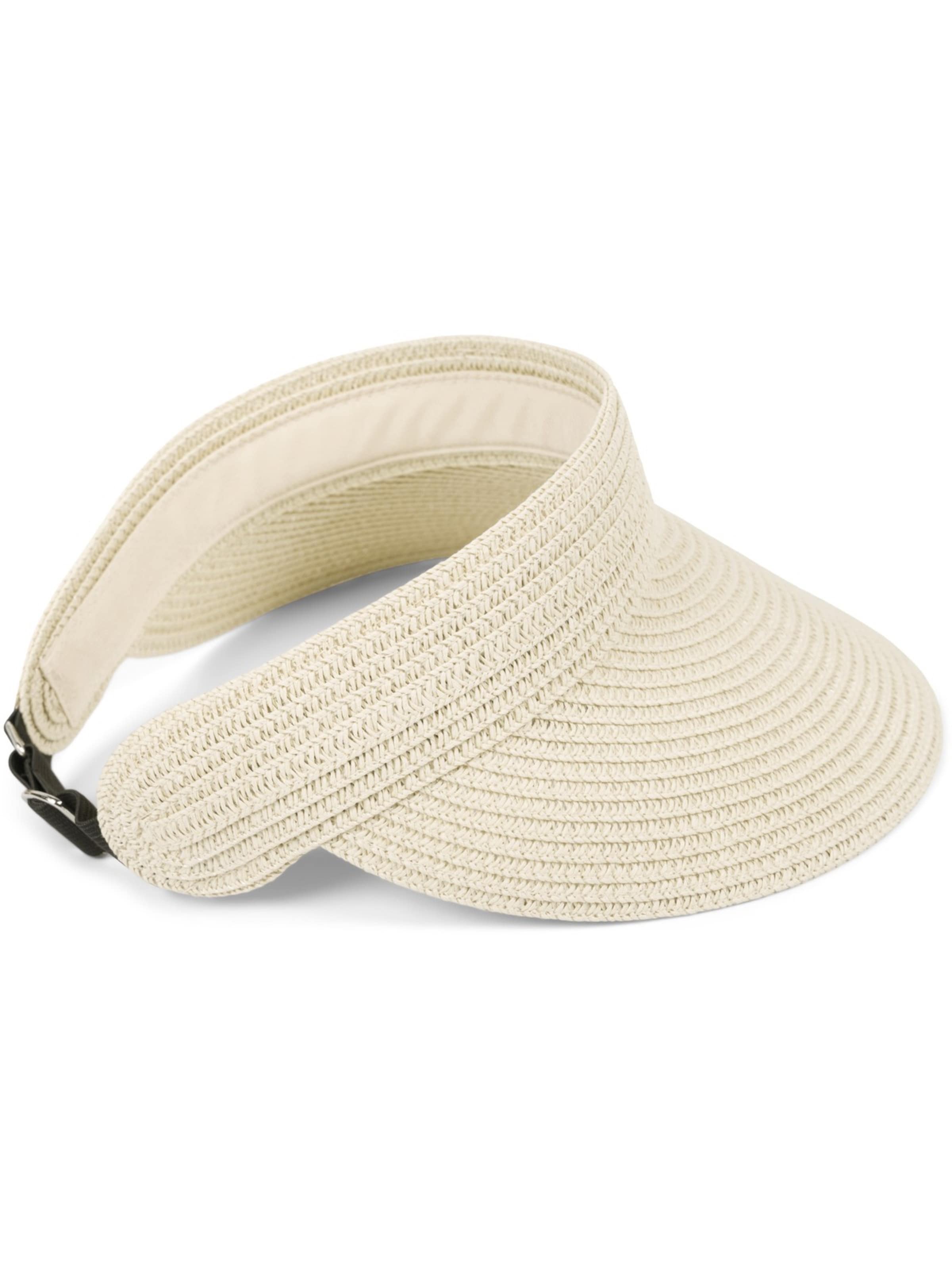 styleBREAKER Cap 'Papierstroh Visor Cap Einfarbig' in Beige: front