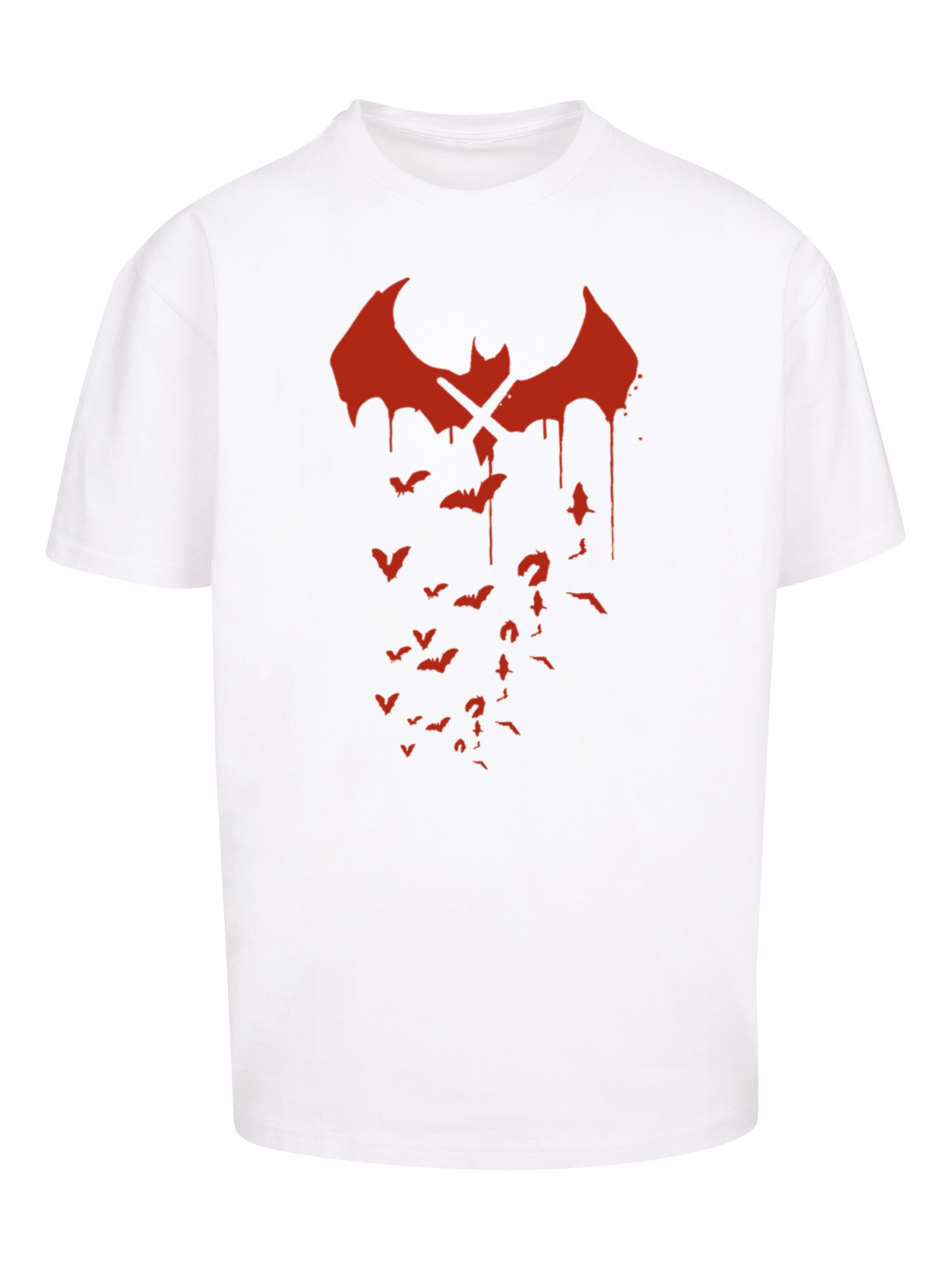 Maglietta 'DC Comics Batman Arkham Bats X Drip' di F4NT4STIC in bianco: frontale
