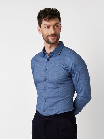 DESOTO Slim fit Button Up Shirt in Blue: front