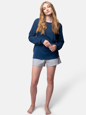 greenjama Schlafshirt 'Derby-Rib'‌‌‌‌ in Blau