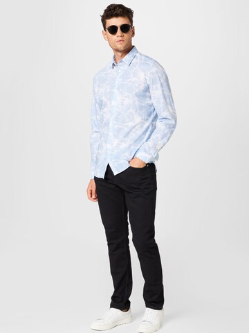 DRYKORN Slim fit Button Up Shirt 'RUBEN' in Blue