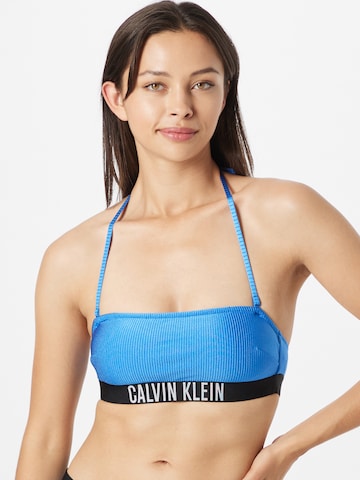 Calvin Klein Swimwear Štandardný strih Bikinový top 'Intense Power' - Modrá: predná strana