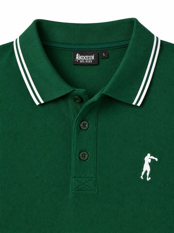 Boxeur des Rues Shirt 'Herren Poloshirt Regular Boxeur des Rues aus Piqué-Baumwolle, Grün, Weiße Streifen' in Groen