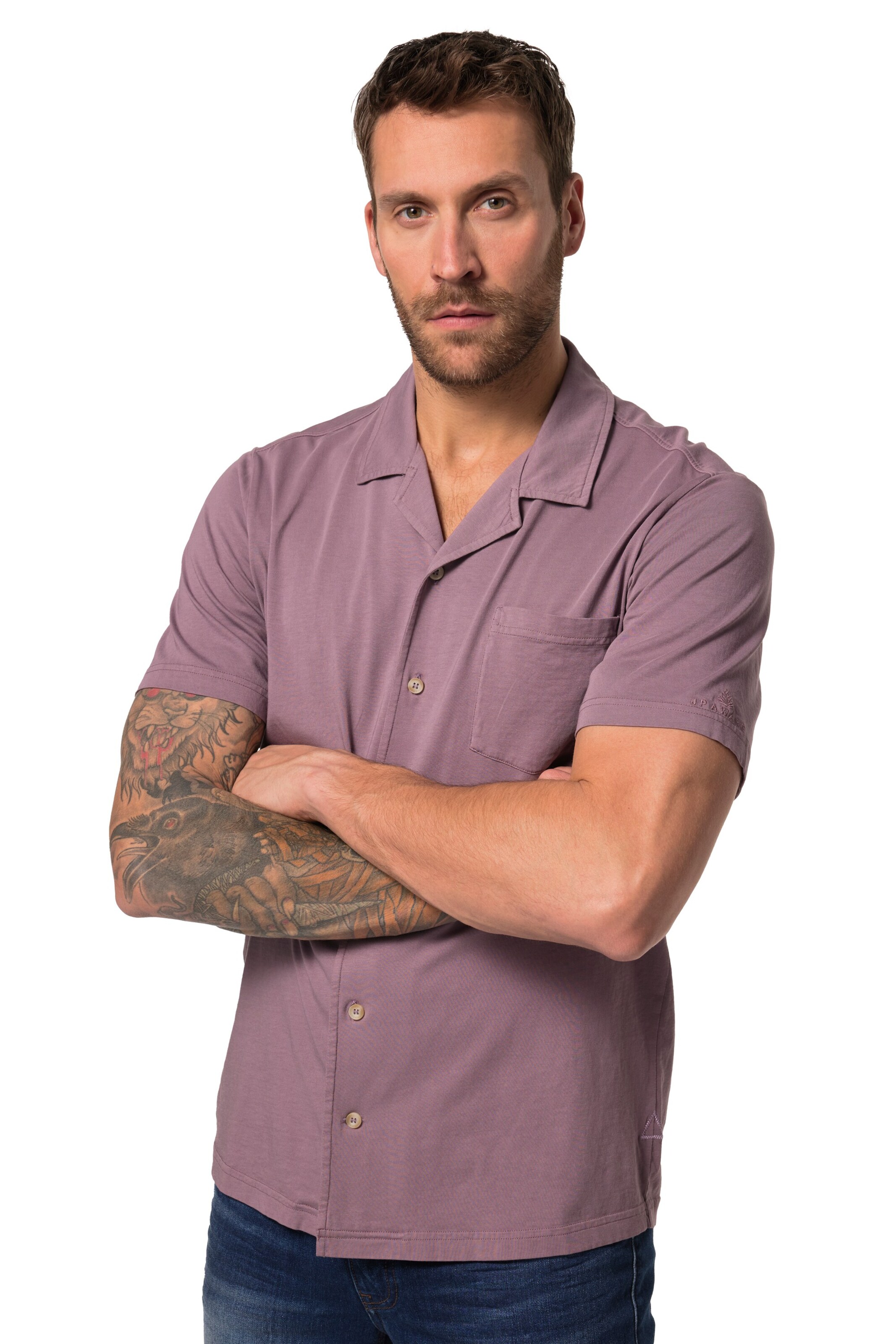 JP1880 Regular Fit Hemd in Lila: Vorderseite