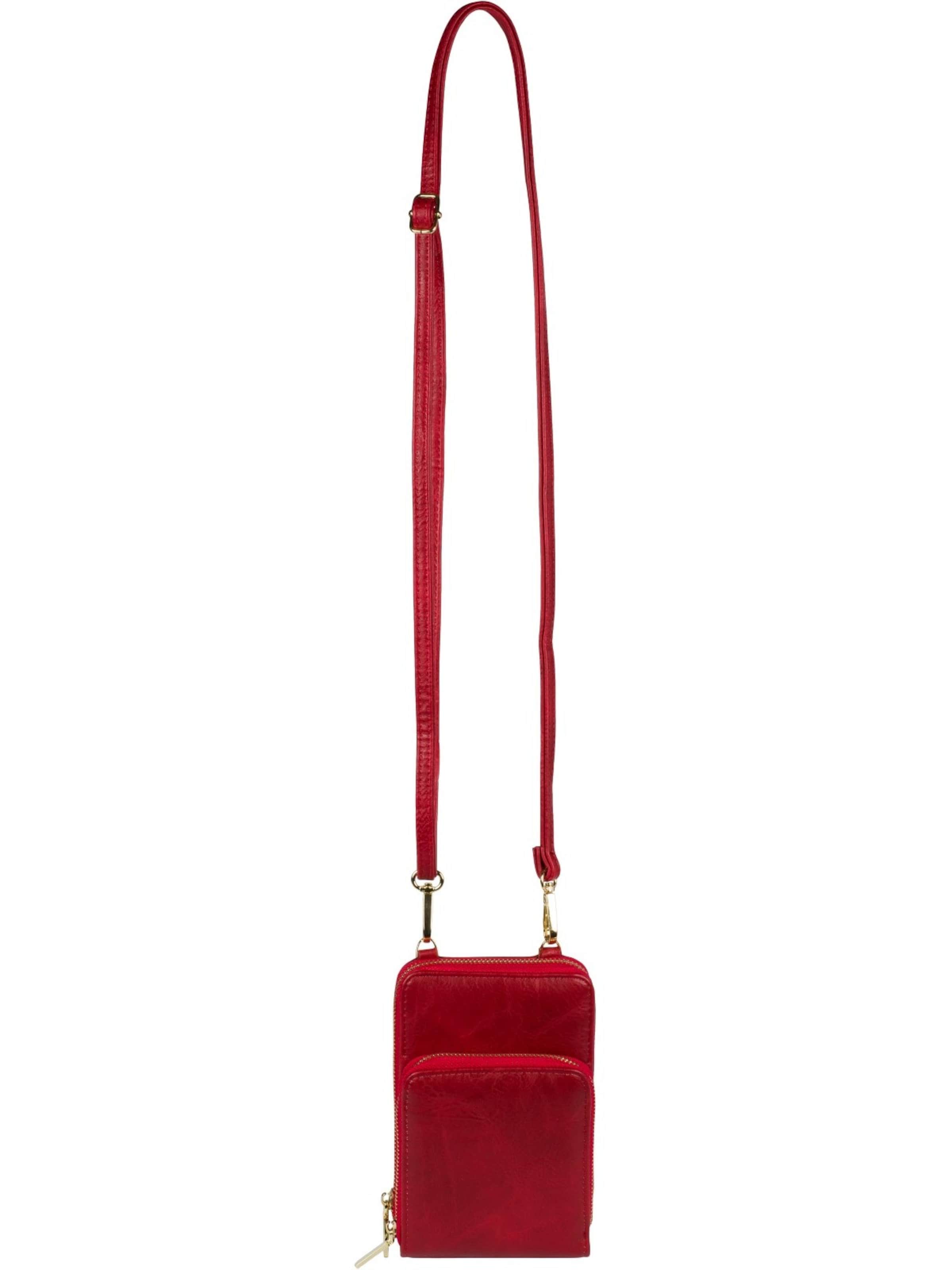styleBREAKER Umhängetasche 'Mini Umhängetasche Einfarbig - RFID Schutz'‌‌‌‌‌ in Rot