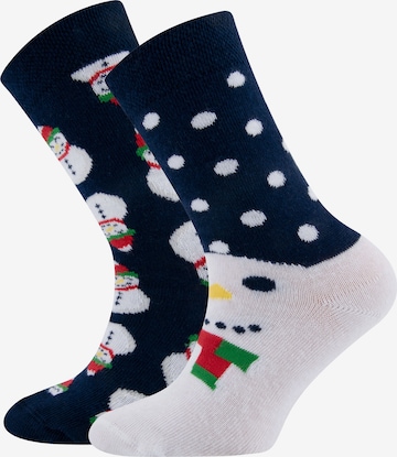 Chaussettes 'Schneemann' EWERS en bleu : devant