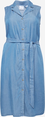 Vero Moda Curve Платье-рубашка 'BREE' в Синий: спереди