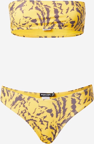 Nasty Gal Bandeau Bikini i gul: framsida