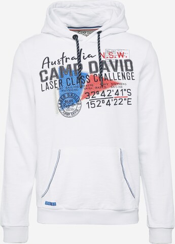 CAMP DAVID Sweatshirt in Wit: voorkant