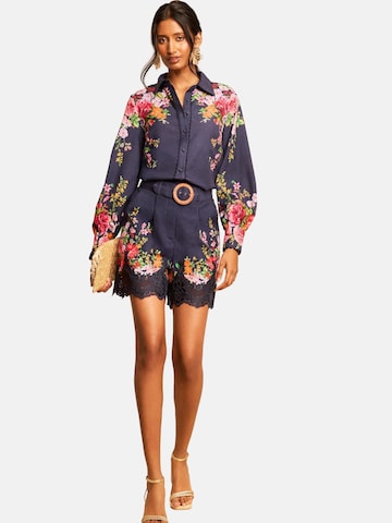 Camicia da donna di love & roses in blu: frontale