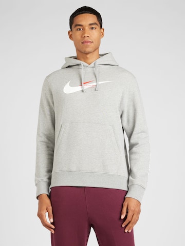 Bluză de molton de la Nike Sportswear pe gri: față