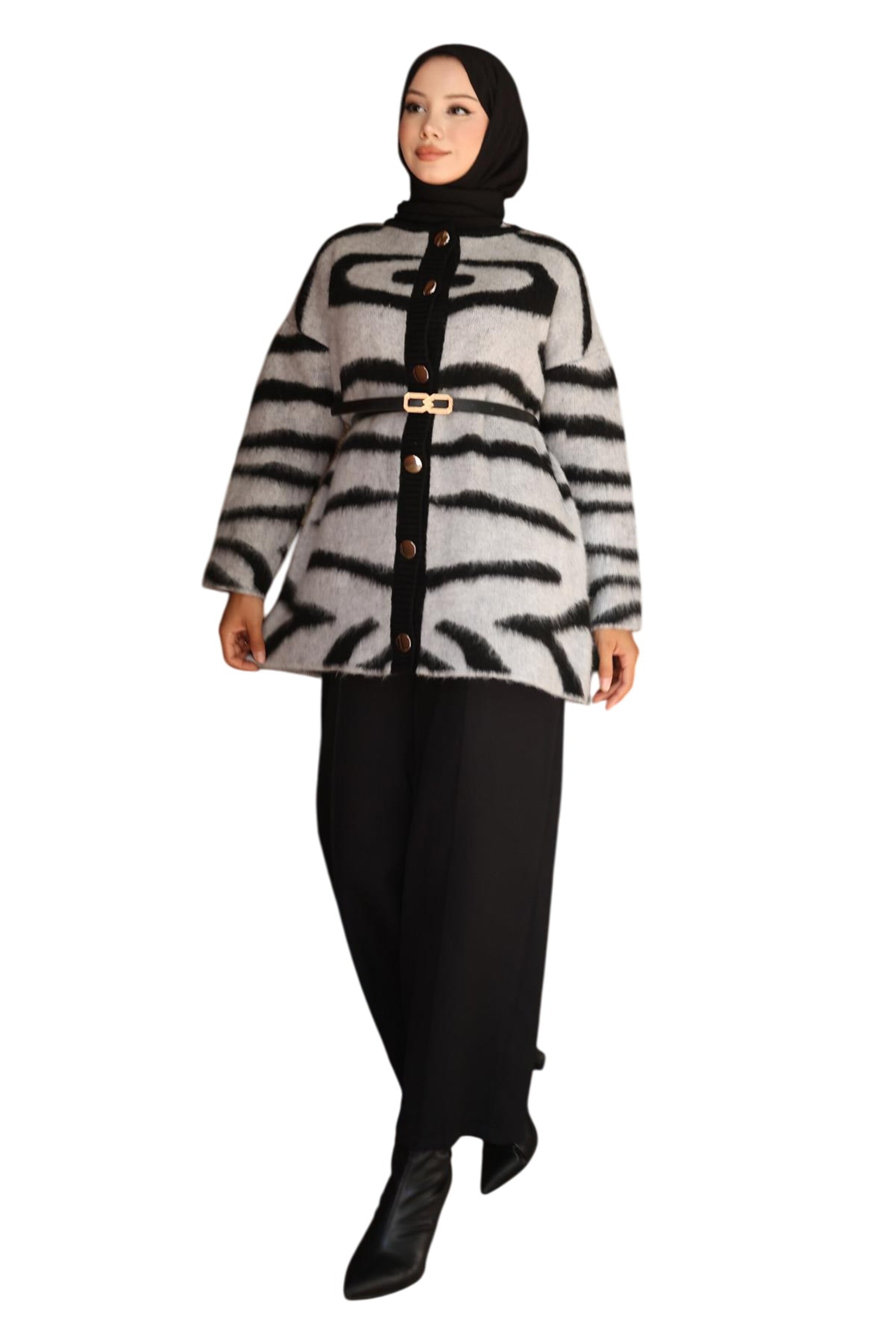 MODAMIHRAM Gebreid vest in Grijs