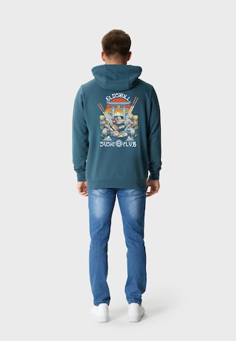 Oldskull Sweatshirt 'Asian Sushi Rollmate Graphic' in Blue